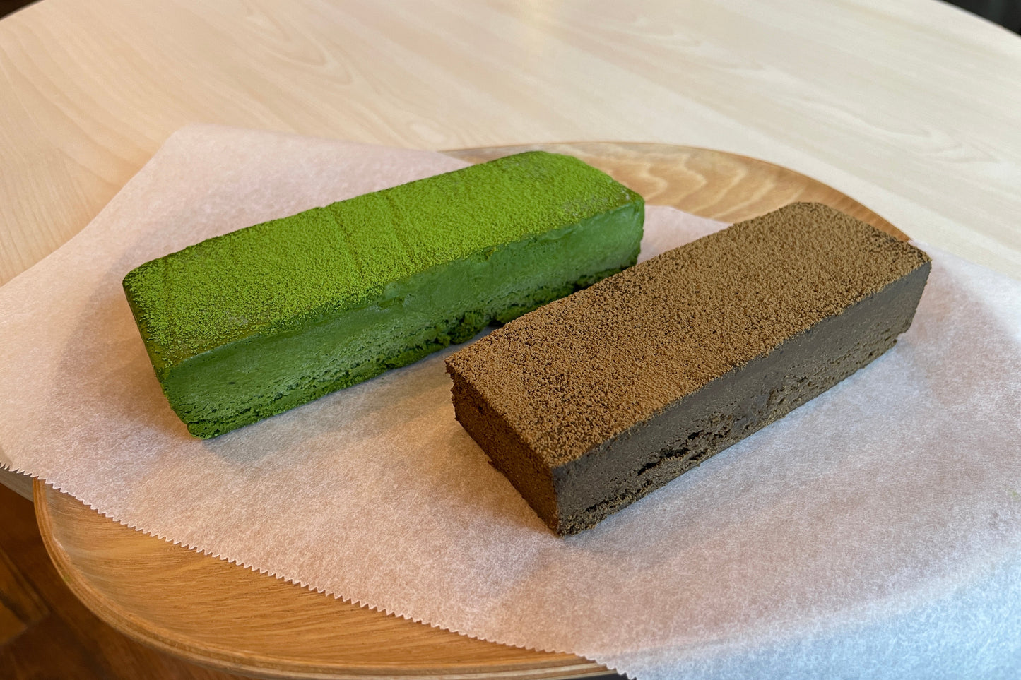 抹茶テリーヌとほうじ茶テリーヌのセット